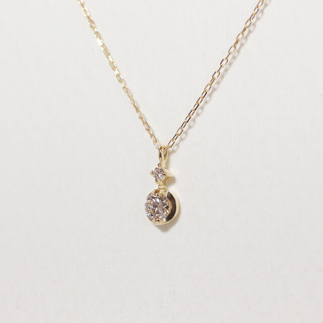 K10 0.10ct ダイヤモンドペンダント 10金 一粒天然ダイヤ ネックレス