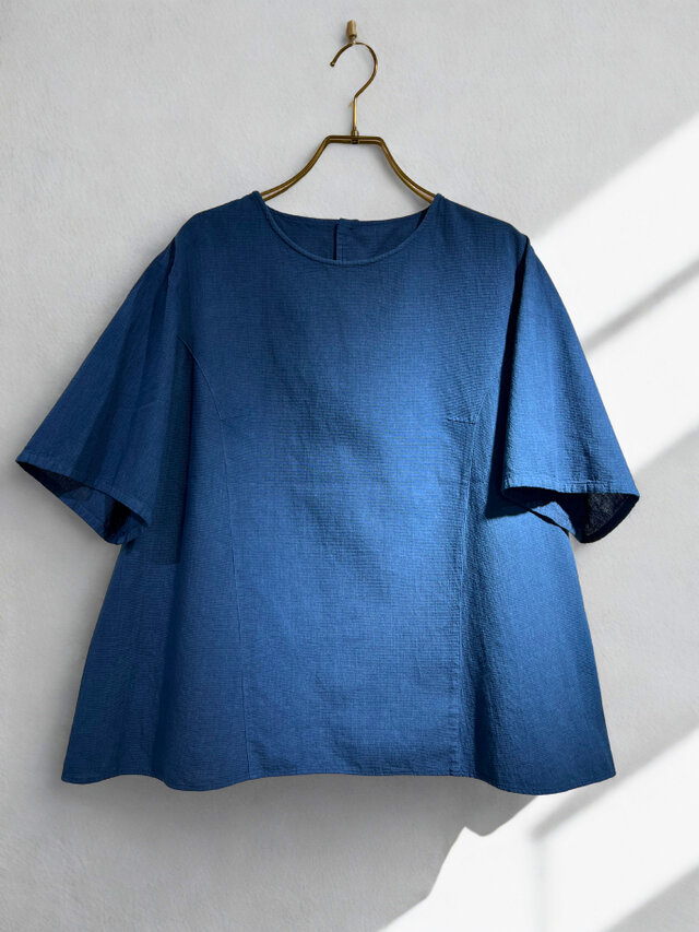 藍染】保多織Aラインブラウス | iichi 日々の暮らしを心地よくする