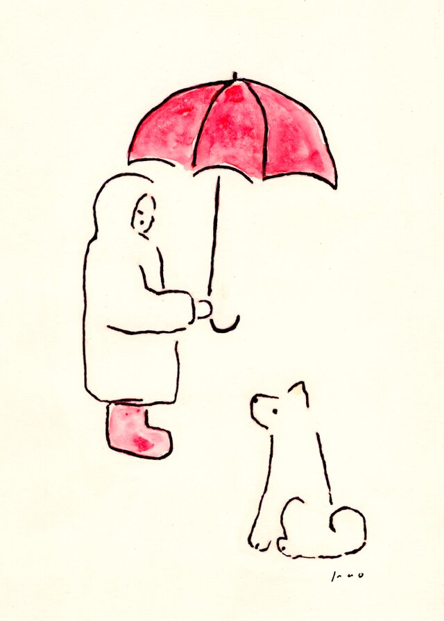 原画・イラスト】「雨の日に」※額縁入り（太子サイズ） | iichi 日々の
