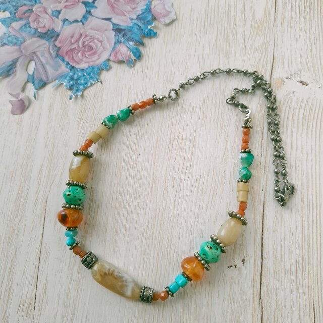 faux gemstone plastic ヴィンテージネックレス | iichi 日々の暮らし