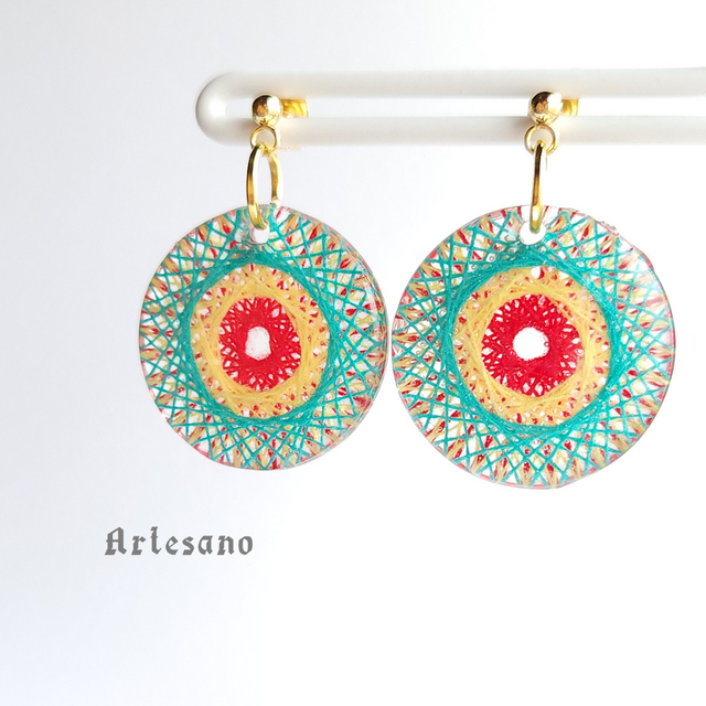 曼荼羅 ピアス ～Turquoise×Red～ *Artesano* | iichi 日々の暮らしを