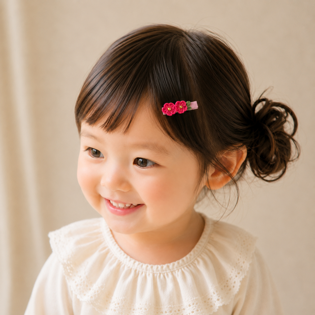 小さな笑顔を彩る｜つまみ細工 ベビークリップ 花 ベビー キッズ 髪