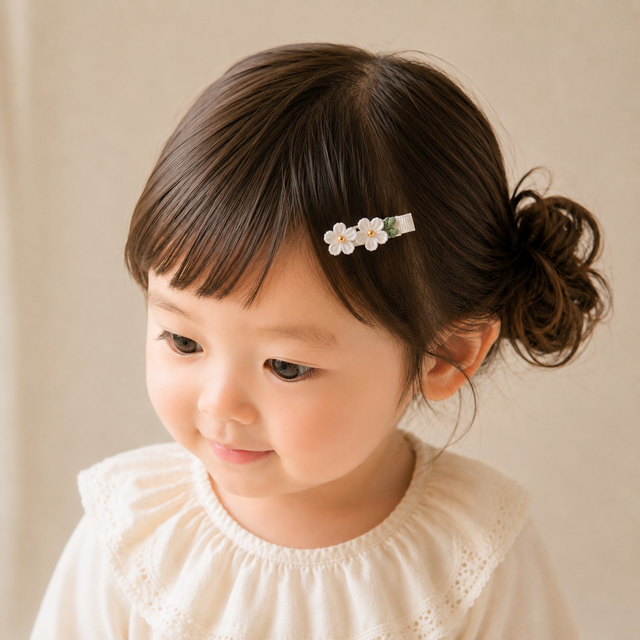 小さな笑顔を彩る｜つまみ細工 ベビークリップ 花 ベビー キッズ 髪