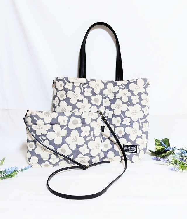 北欧の花リネンの2Wayバッグインバッグ | iichi 日々の暮らしを