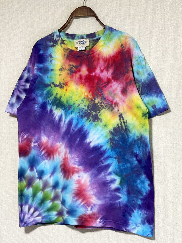 タイダイ Tシャツ Mサイズ 曼荼羅 カラフル ムラ染め Hippies Dye HD26
