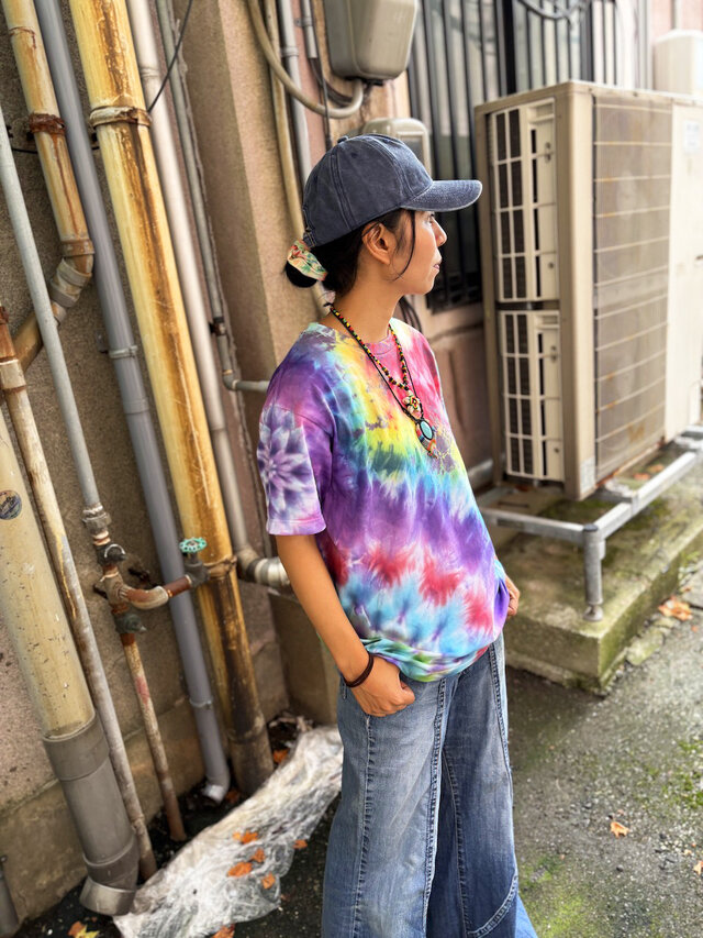 タイダイ Tシャツ Mサイズ 曼荼羅 カラフル ムラ染め Hippies Dye HD26
