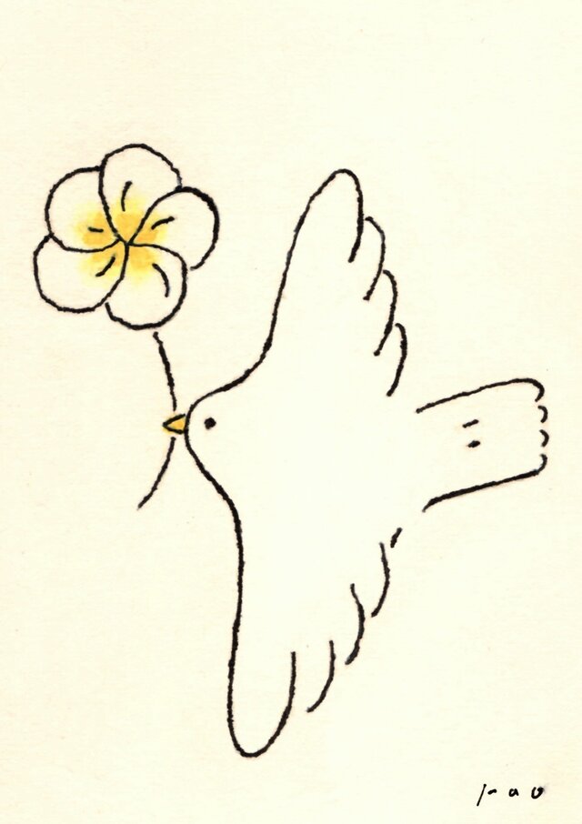 オーダー制作【原画・イラスト】「幸せを運ぶ（プルメリア）」 ※木製