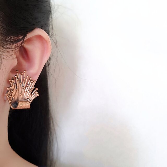 copper splash shaped ヴィンテージイヤリング | iichi 日々の暮らしを