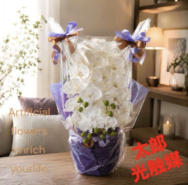 光触媒 人工観葉植物 ウォールグリーン フェイクグリーン 胡蝶蘭6133nn