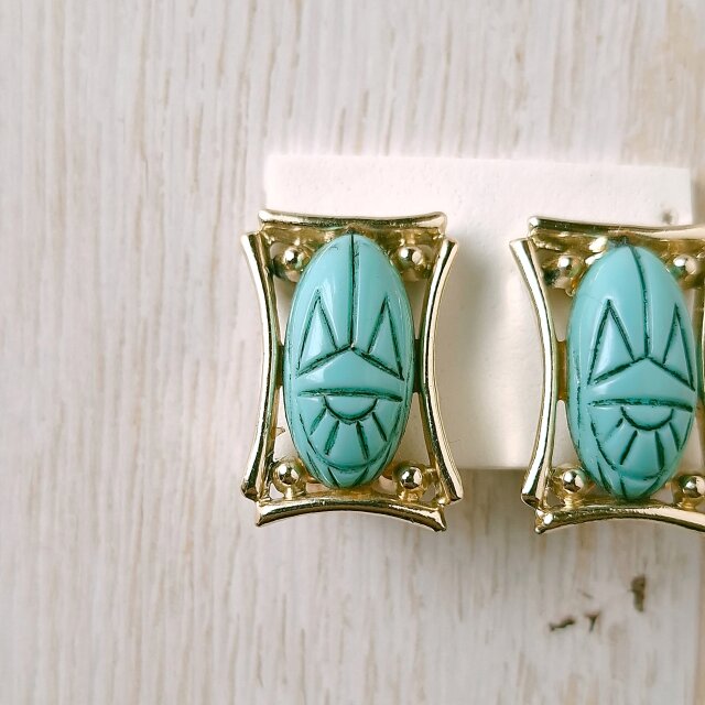 Judy Lee》egyptian faux turquoise scarab ジュディ・リー