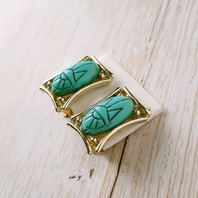 Judy Lee》egyptian faux turquoise scarab ジュディ・リー