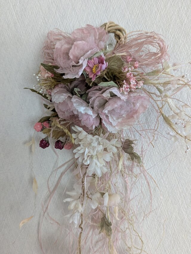 布花 淡いピンク色のバラリース / 00147 | iichi 日々の暮らしを