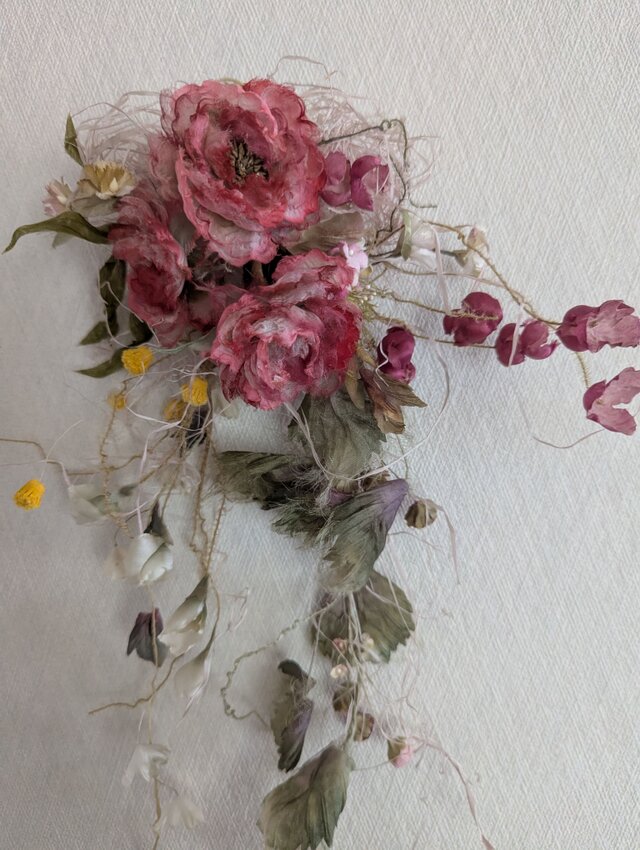 布花 赤色のバラリース / 00148 | iichi 日々の暮らしを心地よくする