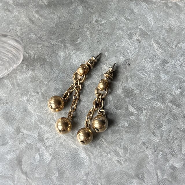 1800年代 アンティーク ピアス P817-ヴィンテージピアス U.S.A. 1970-80's Gold-Tone Double Chain