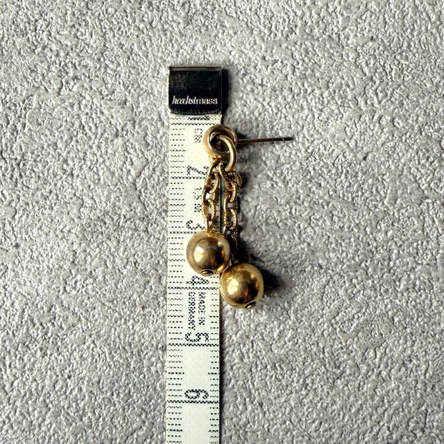 P817-ヴィンテージピアス U.S.A. 1970-80's Gold-Tone Double Chain