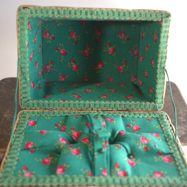 ソーイングバスケット 布張裁縫箱 ドイツヴィンテージ | iichi 日々の