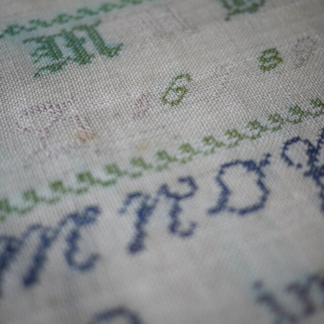 アンティーク サンプラー刺繍 クロスステッチ 1859年 ドイツ | iichi