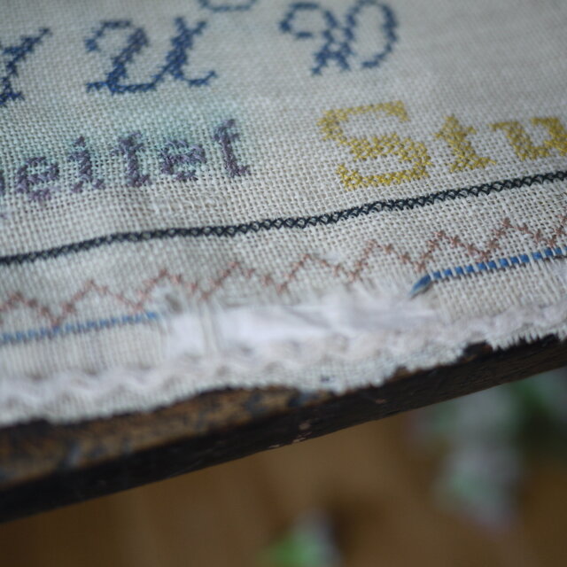 アンティーク　大きな　サンプラー　クロスステッチ　刺繍　インテリア　100年 アンティーク サンプラー刺繍 クロスステッチ 1859年 ドイツ | iichi