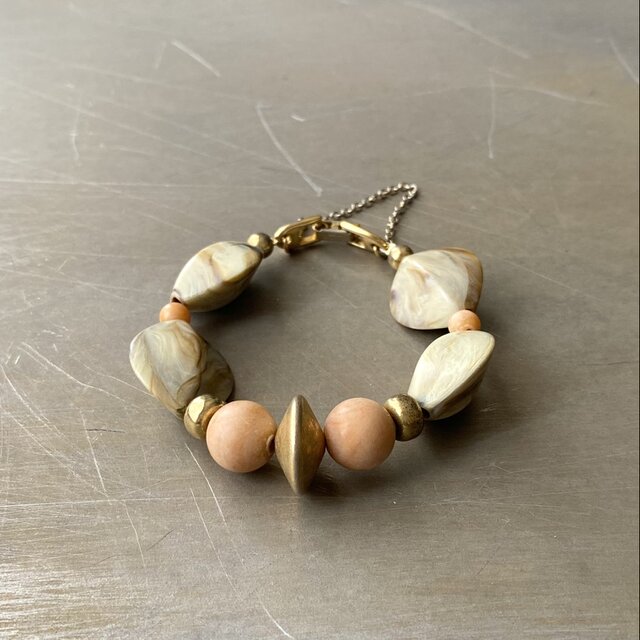 マリ共和国、ビンテージジェンネ出土 アイビーズ　ブレスレット　コレクション整理 Vintage 70s-80s USA NAPIER marble beads bracelet | iichi 日々の
