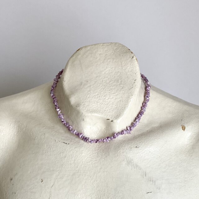Vintage 80s-90s USA retro purple shell necklace | iichi 日々の