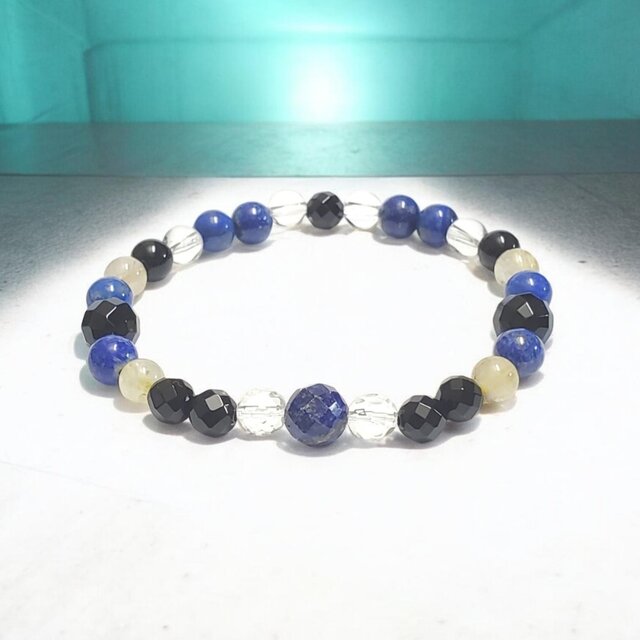 ラピスラズリ×オニキス×ルチルクォーツ＊ブレスレット＊天然石