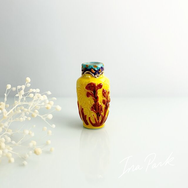 リュネヴィル陶磁器 アイリスの花瓶のフェーブ フェーヴ フランス製