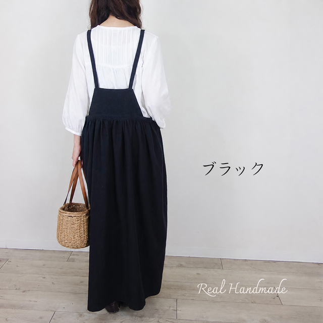 ローズピンクのワッシャーハーフリネン・エプロンドレス | iichi 日々