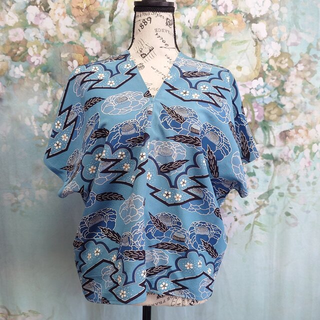 t48 ブラウス チュニック 着物リメイク 正絹 Y型ブラウス | iichi 日々