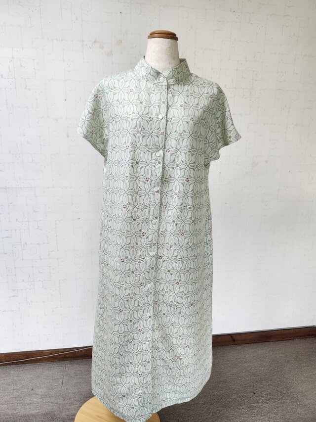着物リメイク 前開きフレンチスリーブワンピース | iichi 日々の暮らし