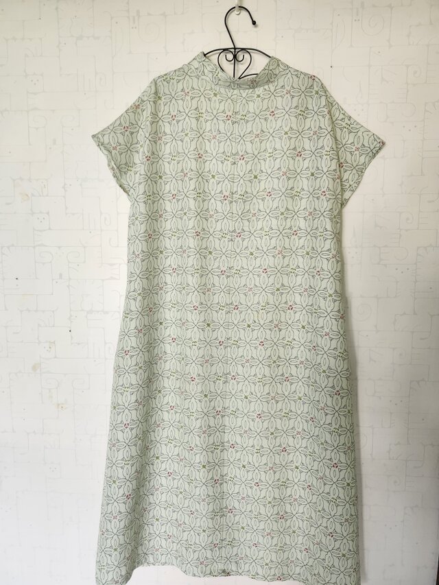 着物リメイク 前開きフレンチスリーブワンピース | iichi 日々の暮らし