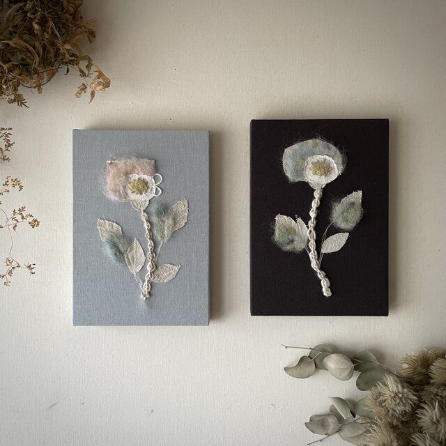 一点もの】刺繍 ファブリックパネル 『Flower, k'.』 | iichi 日々の