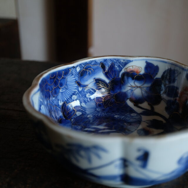 伊万里 芍薬文錦手金彩大鉢 骨董・antiques アンティーク和食器 古美術
