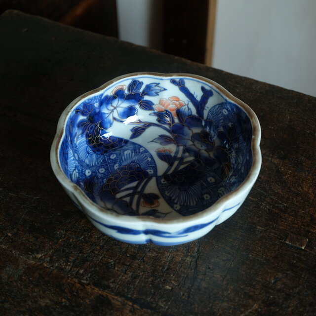 伊万里 芍薬文錦手金彩大鉢 骨董・antiques アンティーク和食器 古美術