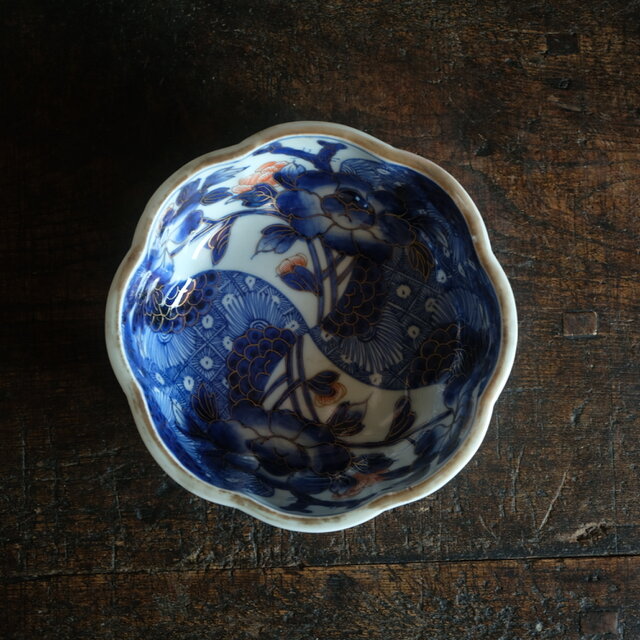 伊万里 芍薬文錦手金彩大鉢 骨董・antiques アンティーク和食器 古美術