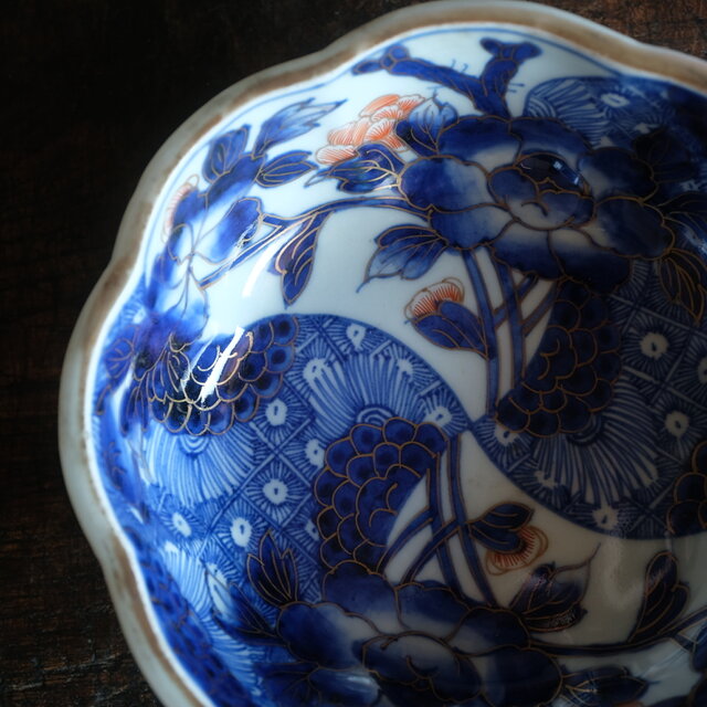 伊万里 芍薬文錦手金彩大鉢 骨董・antiques アンティーク和食器 古美術