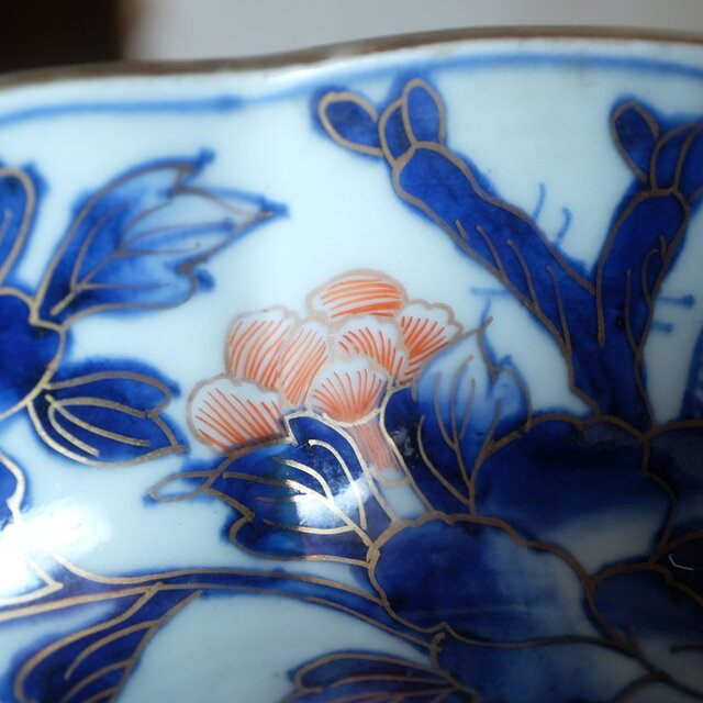 伊万里 芍薬文錦手金彩大鉢 骨董・antiques アンティーク和食器 古美術
