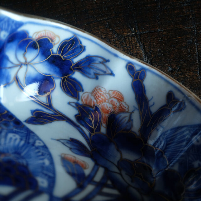 伊万里 芍薬文錦手金彩大鉢 骨董・antiques アンティーク和食器 古美術