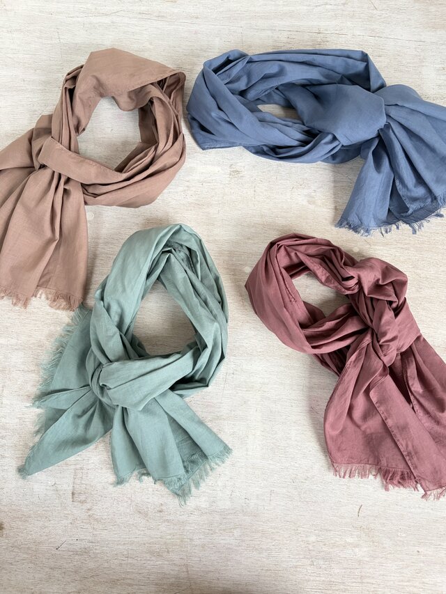 手染めシルクコットンストール「Rose Clay」 | iichi 日々の暮らしを