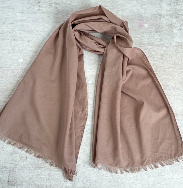 手染めシルクコットンストール「Rose Clay」 | iichi 日々の暮らしを