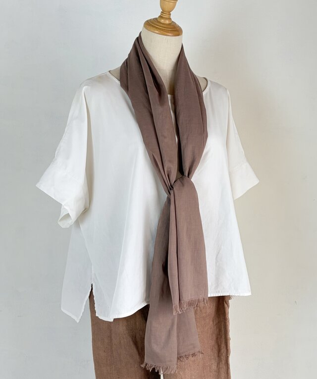 手染めシルクコットンストール「Rose Clay」 | iichi 日々の暮らしを