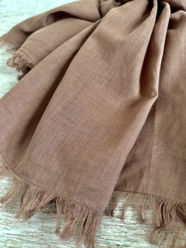 手染めシルクコットンストール「Rose Clay」 | iichi 日々の暮らしを