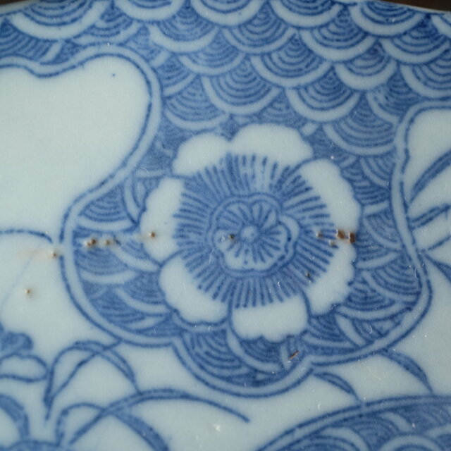 時代物 印判七寸中皿 骨董/antiques 器 草花 鳳凰 青海波 | iichi 日々