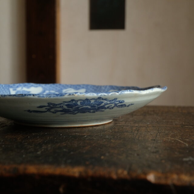 時代物 印判七寸中皿 骨董/antiques 器 草花 鳳凰 青海波 | iichi 日々