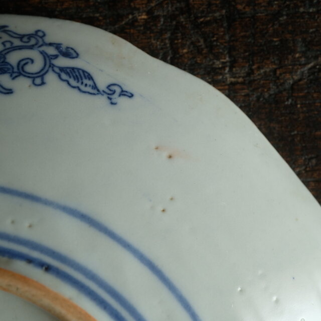 時代物 印判七寸中皿 骨董/antiques 器 草花 鳳凰 青海波 | iichi 日々