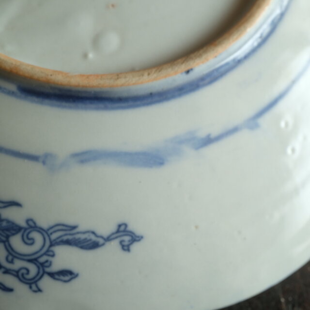 時代物 印判七寸中皿 骨董/antiques 器 草花 鳳凰 青海波 | iichi 日々