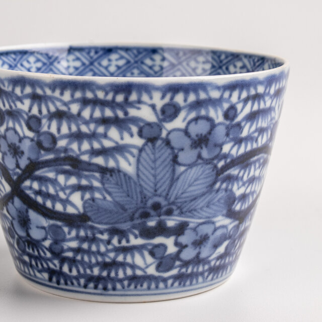 古伊万里 染付松竹梅詰文大向付 蕎麦猪口 江戸後期 F447 | iichi 日々