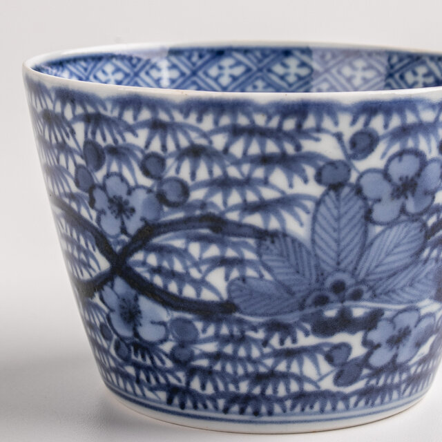 古伊万里 染付松竹梅詰文大向付 蕎麦猪口 江戸後期 F447 | iichi 日々
