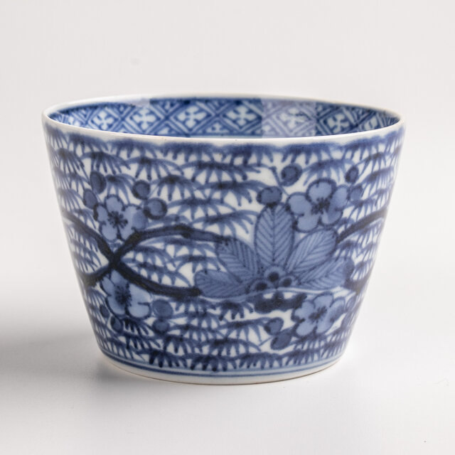 古伊万里　蕎麦猪口　上品な藍九谷　松竹梅の染付 古伊万里 染付松竹梅詰文大向付 蕎麦猪口 江戸後期 F447 | iichi 日々