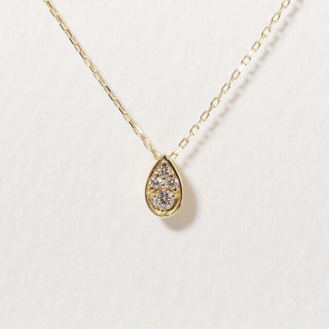 K18 0.06ct しずくダイヤモンドペンダント ネックレス 18金 ゴールド