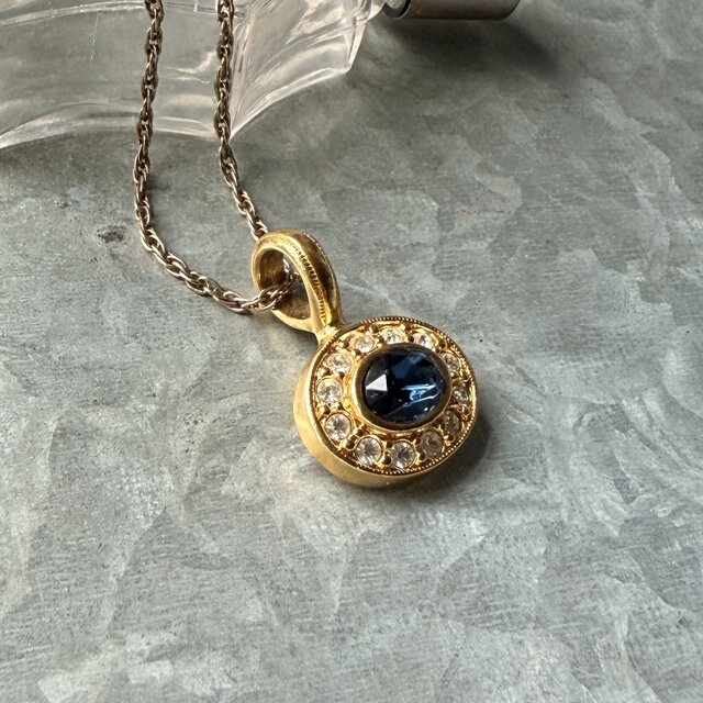NA182-【 AVON 】エイボン・ヴィンテージネックレス 1980's Sapphire